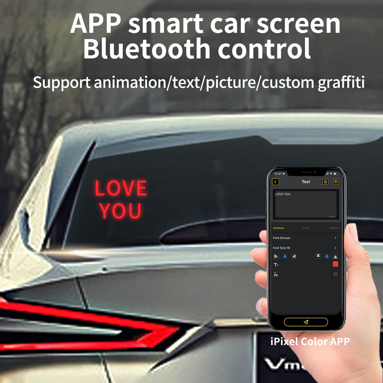 PixelFrame: Interactive Car LED Display with Bluetooth